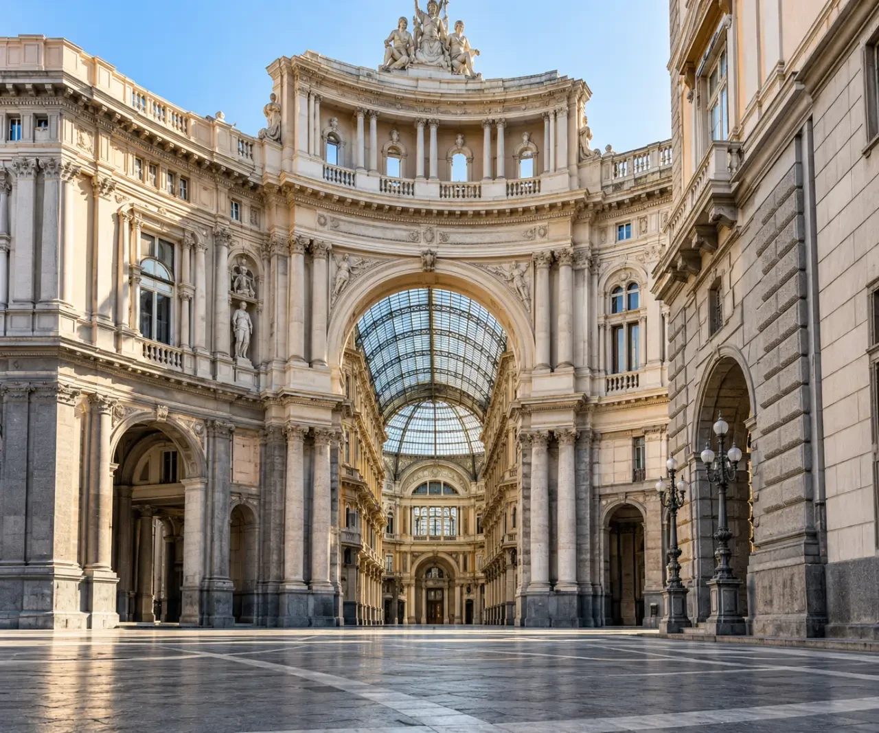 Galleria Umberto I Napoli ingresso monumentale vicino al Teatro San Carlo
