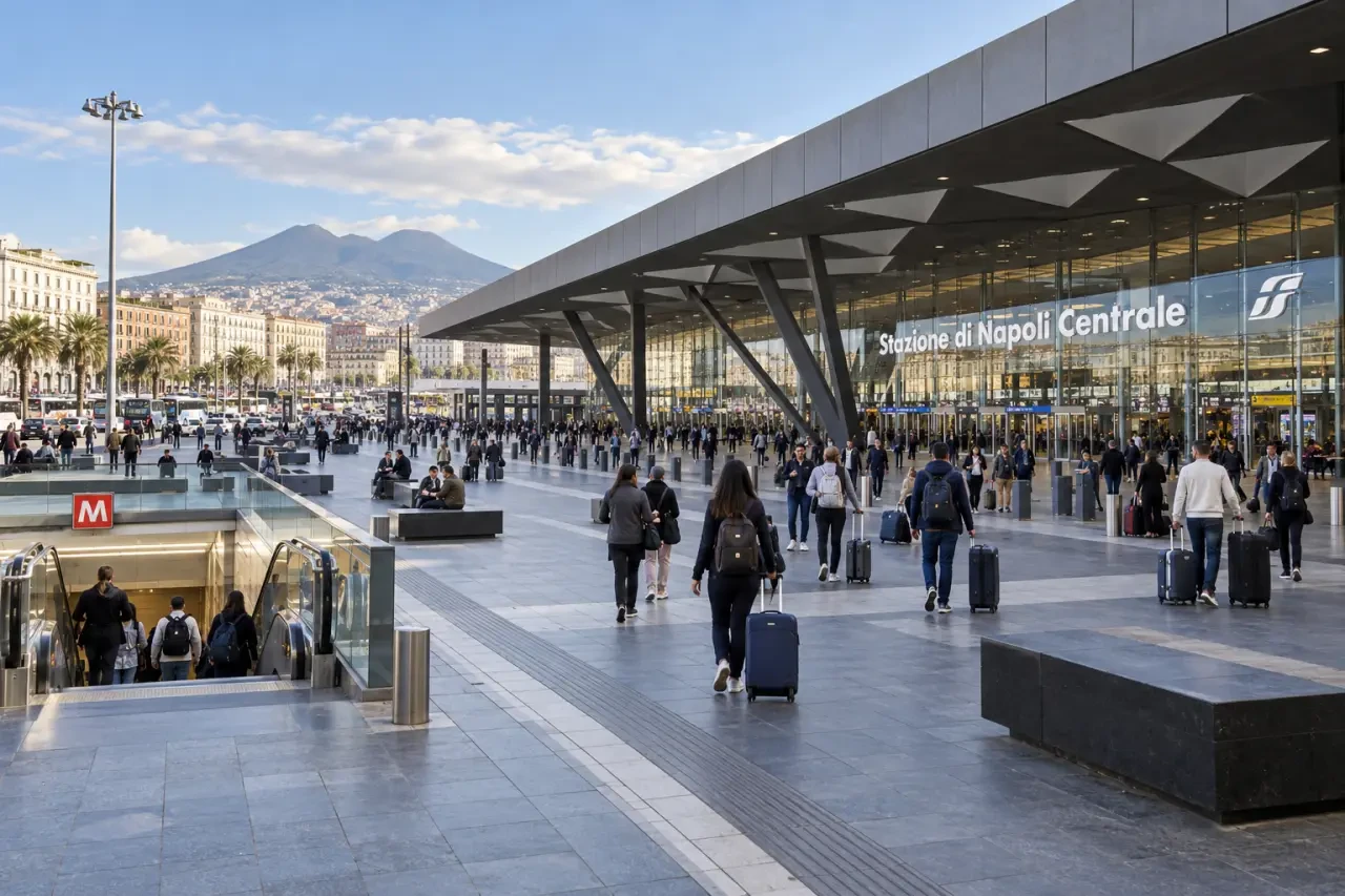 Napoli Centrale a Piazza Garibaldi, ingresso della stazione ferroviaria
