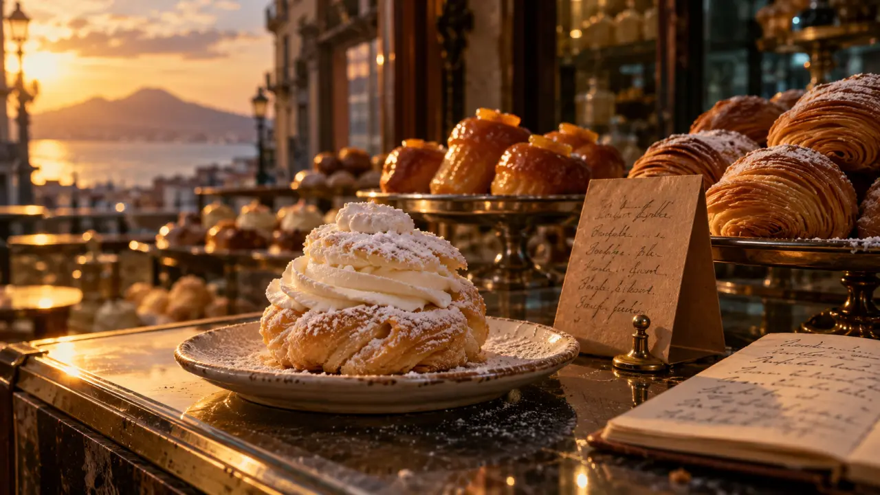 Poppella Napoli: fiocco di neve in pasticceria, Napoli
