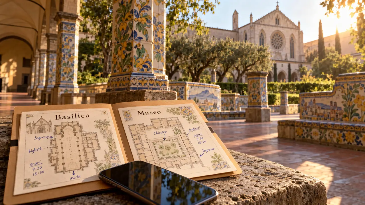 Santa Chiara Napoli: biglietti basilica e chiostro, mappe su banco